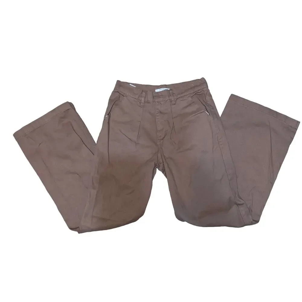 PacSun Baggy Brown Pleated High Rise Jeans Size 28